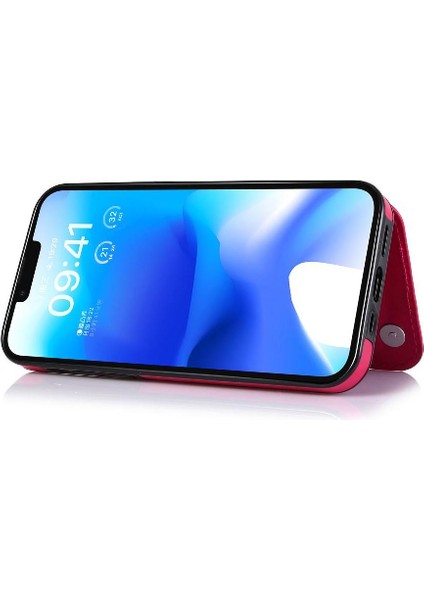 Kart Tutucu Kickstand Kart Yuvaları ile IPhone 14 Artı Cüzdan Durumda Pu (Yurt Dışından) modelleri