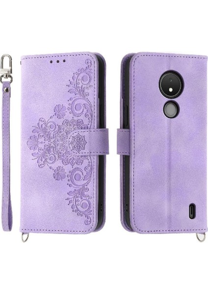 Nokia C21 Kabartmalı Darbeye Bileklik Çoklu Kredi Kartı Için Flip Case (Yurt Dışından) modelleri