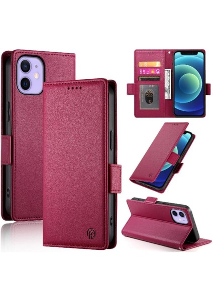 IPhone 12 Mini Flip Iş Günlük Kullanım Cüzdan Kart Yuvaları Için Flip Case (Yurt Dışından) modelleri