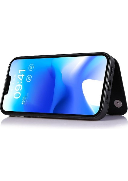 Kart Tutucu Kickstand Kart Yuvaları ile IPhone 14 Artı Cüzdan Durumda Pu (Yurt Dışından) indirimleri