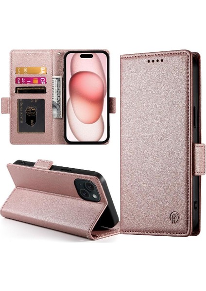 IPhone 15 Için Flip Case Günlük Kullanım Kart Yuvaları Flip Iş Cüzdan (Yurt Dışından)