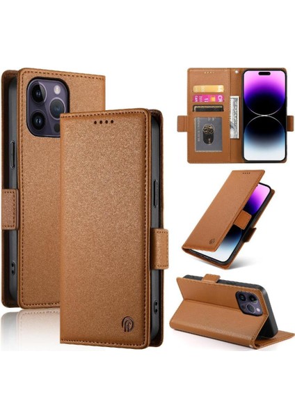 IPhone 14 Için Flip Case Pro Max Cüzdan Flip Kartvizit Yuvaları Günlük Kullanım (Yurt Dışından) modelleri