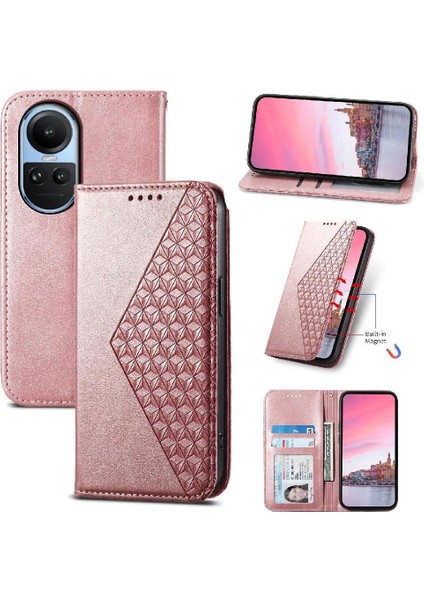 Oppo Oppo 10 5g Günlük Kullanım Için Flip Case Eşkenar Dörtgen Şekli Cüzdan Standı El (Yurt Dışından)