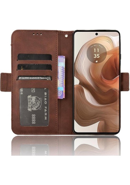 Motorola Moto X50 Deri Cüzdan Kapak Manyetik Kapatma Kartı Için Kılıf (Yurt Dışından) modelleri