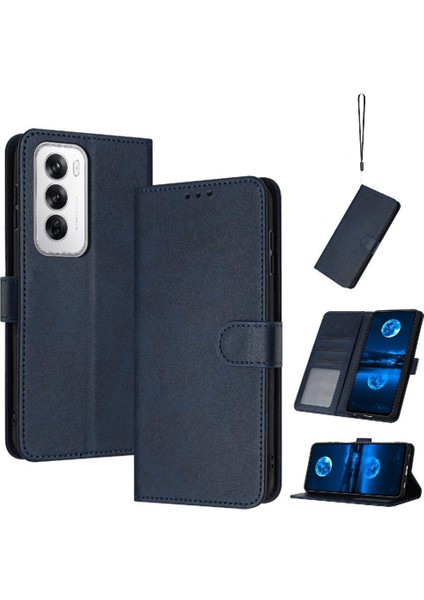 Toka ile Oppo Oppo 12 5g Için Flip Case Pu Deri Saf Renk ile (Yurt Dışından)