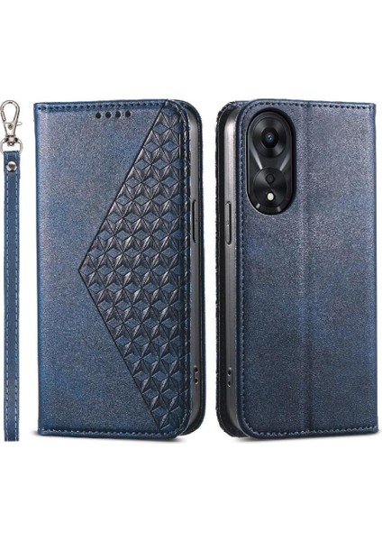 Oppo A78 4g Eşkenar Dörtgen Şekli Günlük Kullanım Için Flip Case El Kayışı Standı Cüzdan (Yurt Dışından)