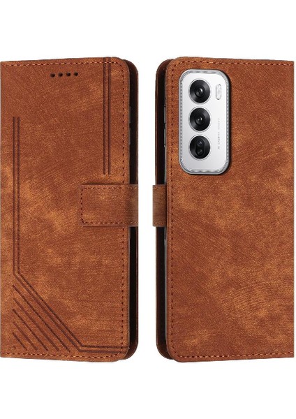 Oppo Oppo 12 5g Cüzdan Kickstand Kart Ekleme Pu Deri Için Flip Case (Yurt Dışından)