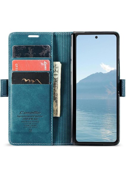 Samsung Galaxy Z Için Flip Case Fold 6 5g Kılıf Kart Yuvası Kickstand Manyetik (Yurt Dışından)