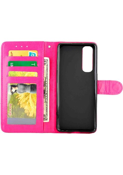 Oppo Reno4 Pro 4g Pu Deri Kickstand Manyetik Kapatma Için Flip Case (Yurt Dışından)