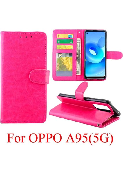 Mays Shop Oppo A95 5g Kart Tutucu Için Flip Case Kickstand Darbeye Manyetik Pu (Yurt Dışından)