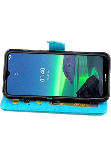 Mays Shop Nokia 1.4 Kickstand Manyetik Kapatma Pu Deri Kart Tutucu Için Flip Case (Yurt Dışından)