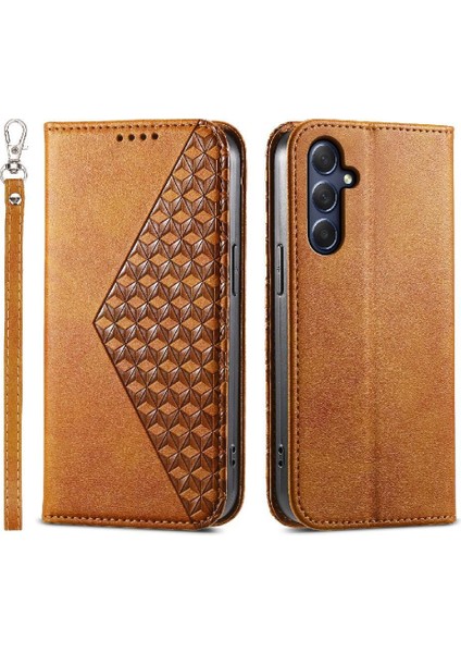 Samsung Galaxy M54 Cüzdan Için Flip Case El Kayışı Standı Günlük Kullanım Eşkenar Dörtgen (Yurt Dışından)