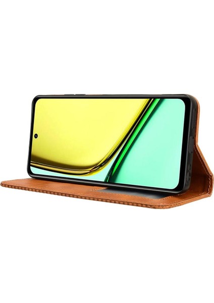 Realme 12 Lite 4g Cüzdan Pu Deri Manyetik Kapatma Için Kılıf (Yurt Dışından)