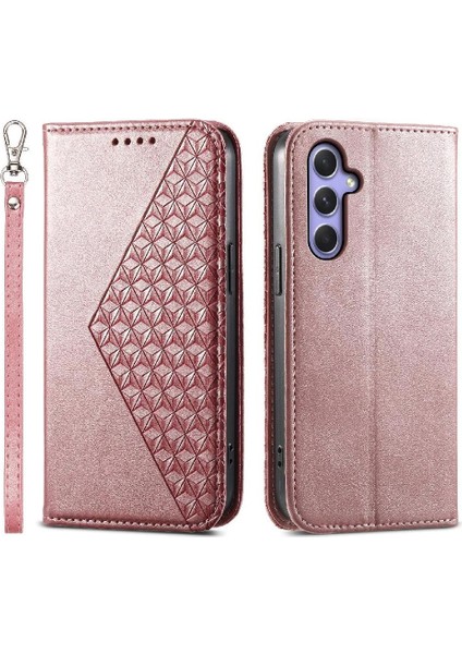Samsung Galaxy Galaxy Için Flip Case Eşkenar Dörtgen Şekli Cüzdan Günlük Kullanım El Standı (Yurt Dışından)