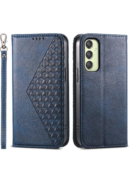 Samsung Galaxy A25 Cüzdan Standı Için Flip Case El Kayışı Eşkenar Dörtgen Şekli Kullanımı (Yurt Dışından)