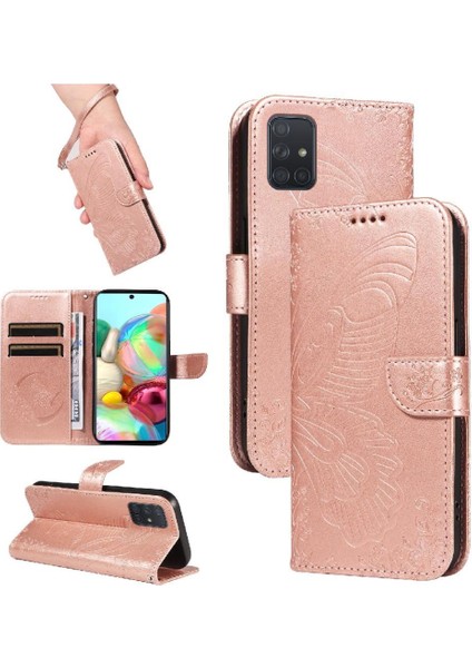 Samsung Galaxy A51 4g Için Flip Case Kredi Kartı ile Ayrılabilir El Kayışı (Yurt Dışından)