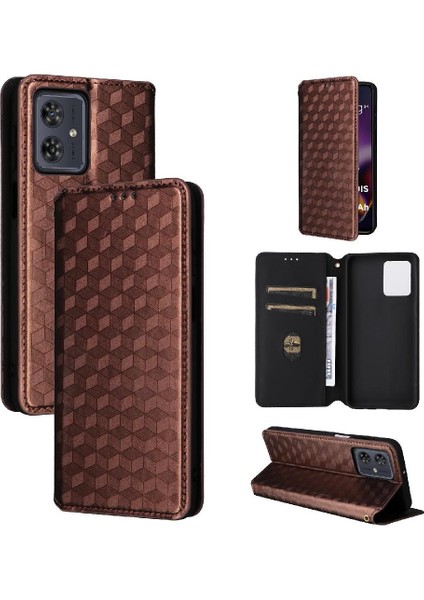 Motorola Moto G54 5g Pu Deri Kart Yuvaları Tutucu Manyetik 3D (Yurt Dışından)