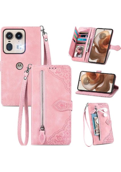 Motorola Kenar 50 Ultra Çok Renkli Iş Flip Fermuar Yuvası Için Flip Case (Yurt Dışından)