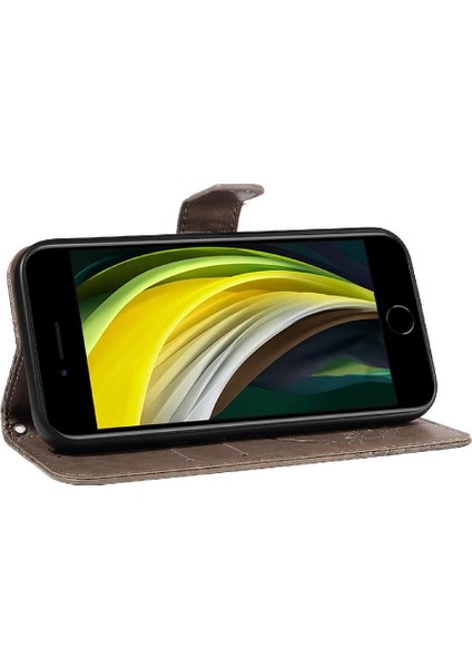 IPhone Se 2020 Için Flip Case/se 2022 Kredi Kartı Yuvası ile Kabartmalı Yüksek (Yurt Dışından)