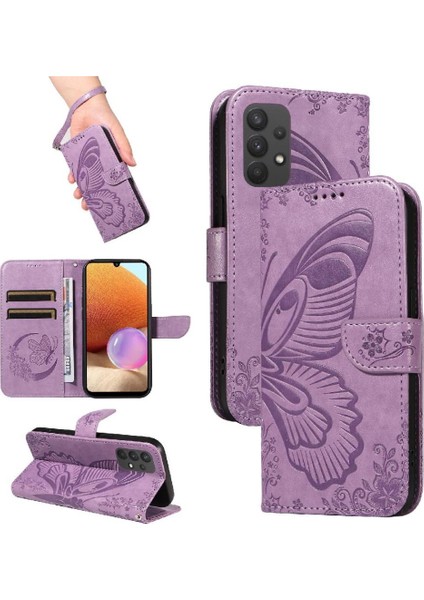 Samsung Galaxy A32 5g Için Flip Case Yüksek Kalite Deri ile Kabartmalı (Yurt Dışından)