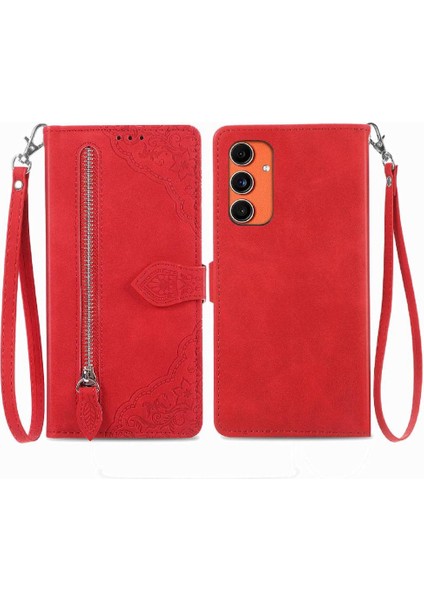 Samsung Galaxy C55 Çoklu Kart Yuvası Flip Fermuar Tarzı Cüzdan Için Flip Case (Yurt Dışından)