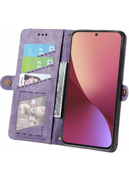 Xiaomi 12 Için Flip Case Deri Çanta Basit Iş Kapak Çevirin Cüzdan (Yurt Dışından)