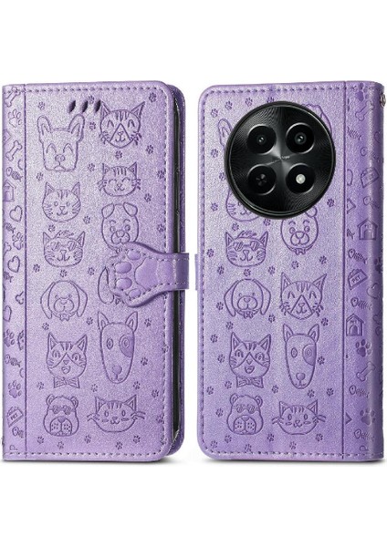 Realme 12 Için Flip Case Deri Kılıf Karikatür Hayvanlar Kısa Kayış Flip (Yurt Dışından) fırsatları
