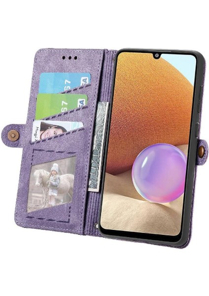 Samsung Galaxy A32 4g Için Flip Case Deri Kılıf Kapak Basit Cüzdan (Yurt Dışından) modelleri