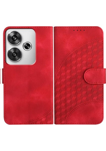 Xiaomi Poco F6 Için Flip Case Pu Deri Kapak Çevirin Geometrik Desen Kartı (Yurt Dışından)
