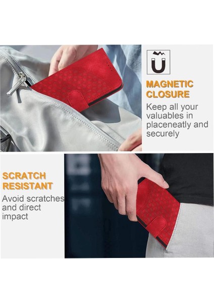 Xiaomi Poco F6 Için Flip Case Pu Deri Kapak Çevirin Geometrik Desen Kartı (Yurt Dışından)