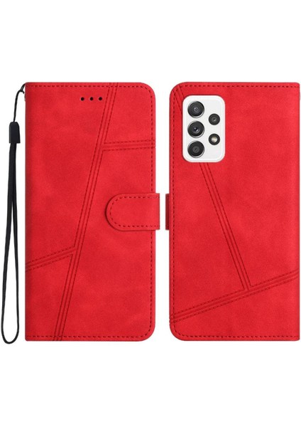 Samsung Galaxy A72 Için Flip Case 4g/5g Tam Koruma Bilek Kayışı Kart Pu (Yurt Dışından)