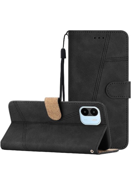 Xiaomi Redmi A1 Bilek Kayışı Için Flip Case Cüzdan Pu Deri Flip Folio (Yurt Dışından)