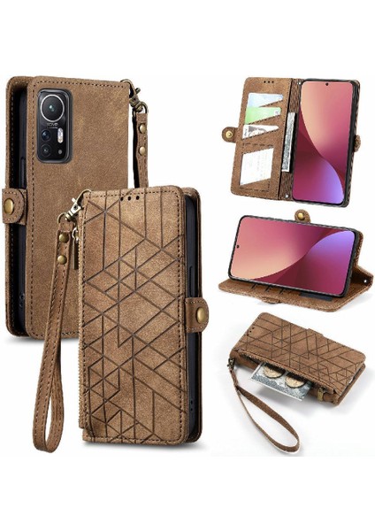 Xiaomi 12 Için Flip Case Deri Çanta Basit Iş Kapak Çevirin Cüzdan (Yurt Dışından)
