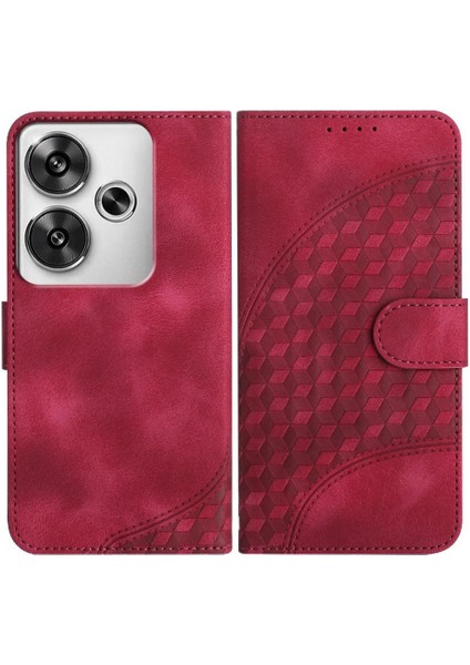Xiaomi Poco F6 Için Flip Case Pu Deri Kapak Çevirin Geometrik Desen Kartı (Yurt Dışından)