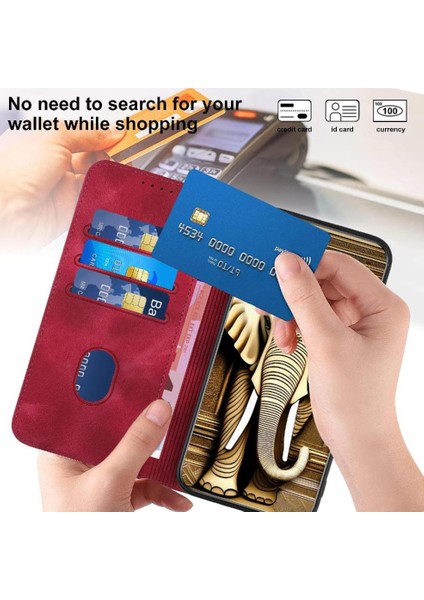 Xiaomi Poco F6 Için Flip Case Pu Deri Kapak Çevirin Geometrik Desen Kartı (Yurt Dışından)