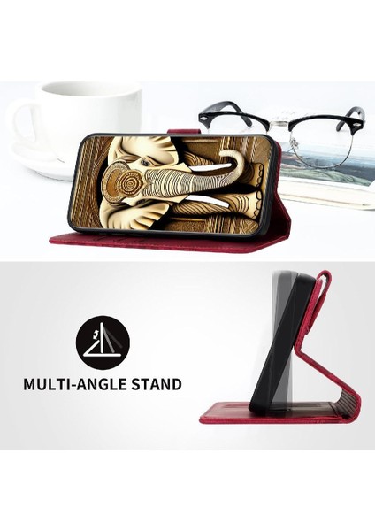 Xiaomi Poco F6 Için Flip Case Pu Deri Kapak Çevirin Geometrik Desen Kartı (Yurt Dışından)