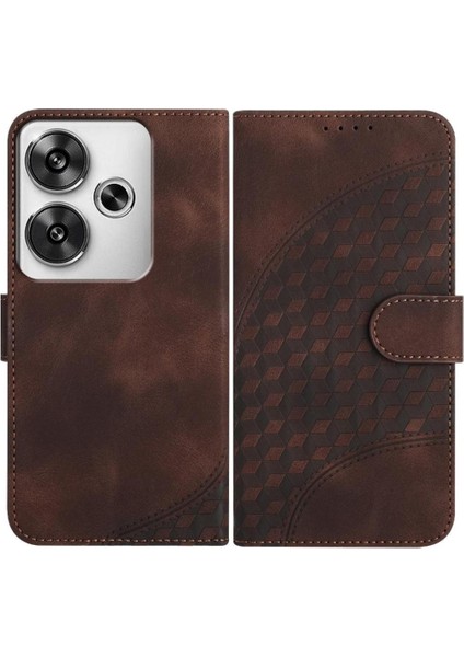 Xiaomi Poco F6 Için Flip Case Pu Deri Kapak Çevirin Geometrik Desen Kartı (Yurt Dışından)