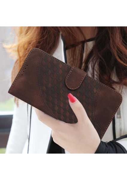 Xiaomi Poco F6 Için Flip Case Pu Deri Kapak Çevirin Geometrik Desen Kartı (Yurt Dışından)