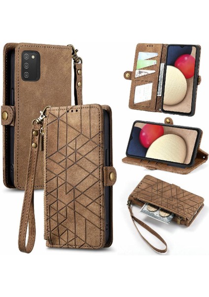 Samsung Galaxy A02S Cüzdan Için Flip Case Basit Iş Kapak Kılıfı (Yurt Dışından)