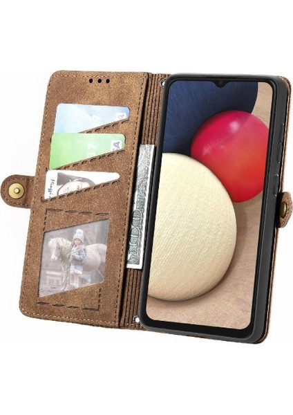 Samsung Galaxy A02S Cüzdan Için Flip Case Basit Iş Kapak Kılıfı (Yurt Dışından)