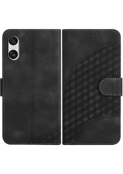 Mays Shop Sony Xperia 10 Vı Darbeye Deri Kılıf Için Flip Case Geometrik Desen (Yurt Dışından)