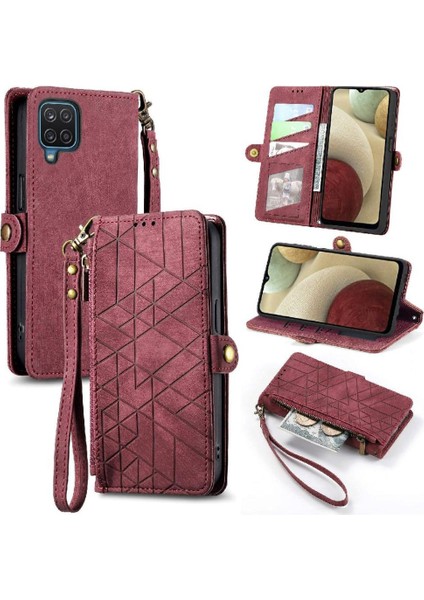 Samsung Galaxy A12 5g Için Flip Case Basit Iş Deri Kılıf Flip (Yurt Dışından)
