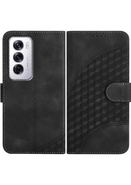Oppo Flip 12 5g Geometrik Desen Flip Iş Pu Deri Için Flip Case (Yurt Dışından)