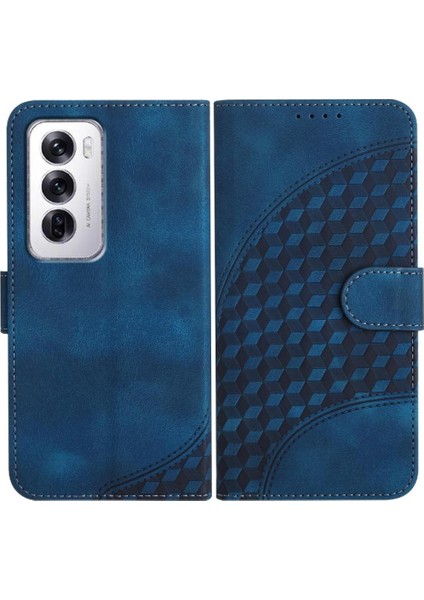 Oppo Flip 12 5g Geometrik Desen Flip Iş Pu Deri Için Flip Case (Yurt Dışından)