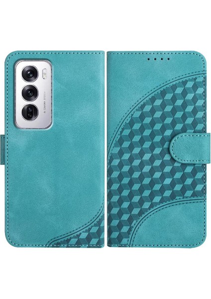 Oppo Flip 12 5g Geometrik Desen Flip Iş Pu Deri Için Flip Case (Yurt Dışından)