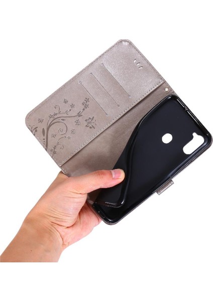 Samsung Galaxy A11 Için Kickstand Durumda Kart Tutucu Pu Deri Bilek (Yurt Dışından)