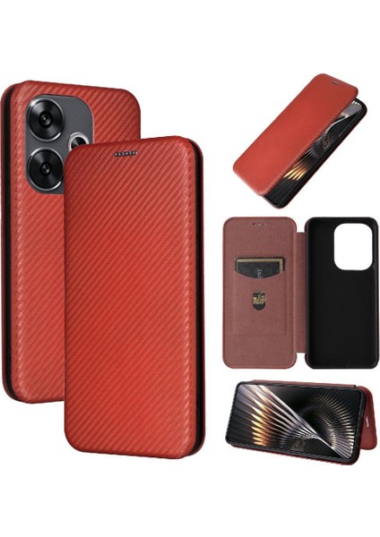 Kart Sahibinin Tam ile Flip Case Xiaomi Poco F6 Deri Folio Flip Case (Yurt Dışından)