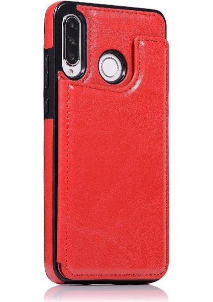 Kart Tutucu Çift Toka ile Huawei P30 Lite Pu Deri Için Cüzdan Kılıf (Yurt Dışından) modelleri
