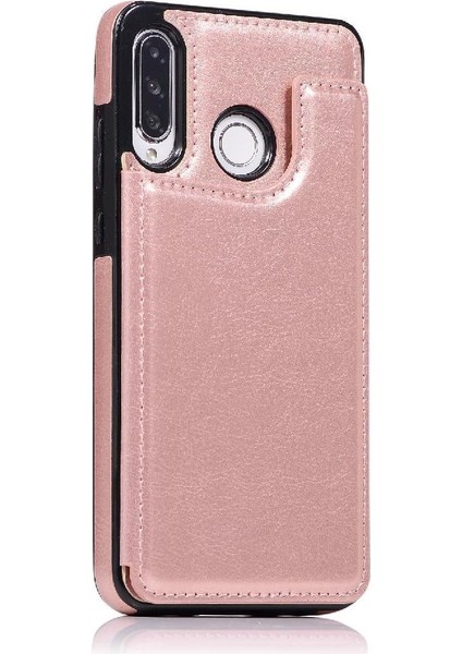 Kart Tutucu Çift Toka ile Huawei P30 Lite Pu Deri Için Cüzdan Kılıf (Yurt Dışından)