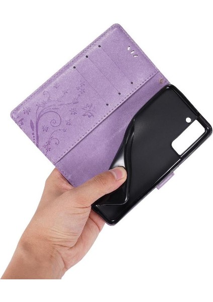 Samsung Galaxy S21 Için Kickstand Durumda Kart Tutucu Manyetik Kapatma Pu (Yurt Dışından) modelleri